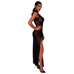 Noir Handmade – Lange Jurk Met Safari Print -Bondage winkel 27179301021 nor b