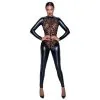 Noir Handmade – Wetlook Catsuit Met Safari Print