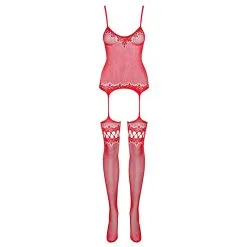 Obsessive – Bodystocking F214R -Bondage winkel 88390 RED 05
