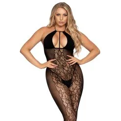 Leg Avenue – Lace And Opaque Bodystocking -Bondage winkel 89280 001 01