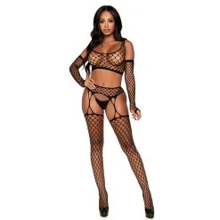 Leg Avenue – Crop Top, Stockings & Gloves