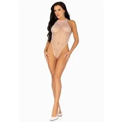 Leg Avenue – Net Body Met Drukknoopsluiting Wit -Bondage winkel 89314 002 05