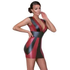 Cottelli – Wetlook Mini Jurkje Zwart Rood 11 Cottelli – Wetlook Mini Jurkje Zwart Rood -Bondage winkel CT WMJZR b