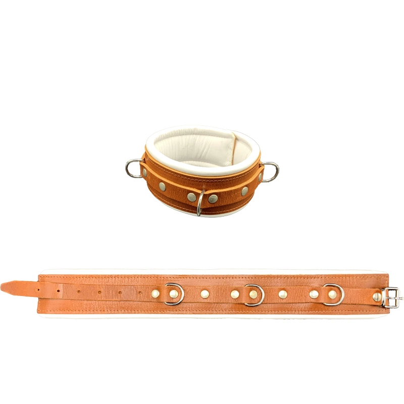 Leren Boeien Set Small Bruin Wit 4 Leren Boeien Set Small Bruin Wit - Afbeelding 4