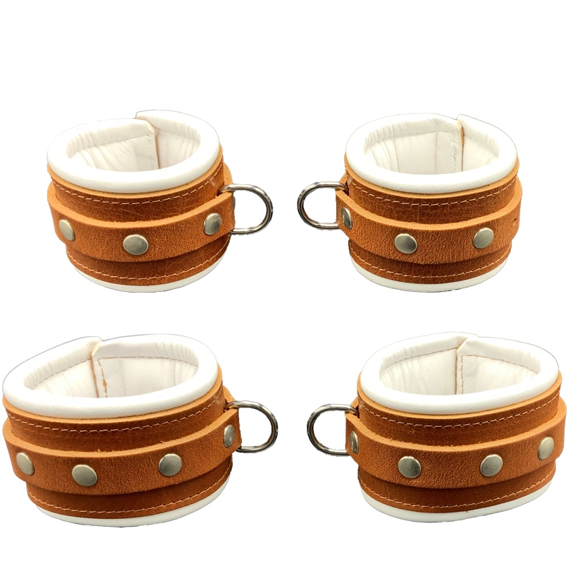 Leren Boeien Set Small Bruin Wit 3 Leren Boeien Set Small Bruin Wit - Afbeelding 3