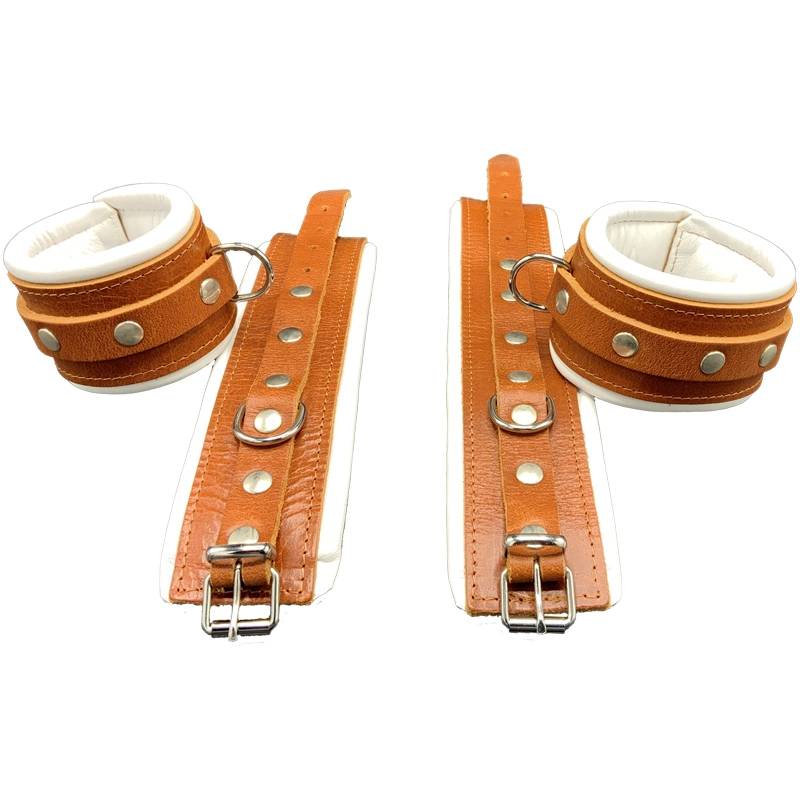 Leren Boeien Set Small Bruin Wit 2 Leren Boeien Set Small Bruin Wit - Afbeelding 2