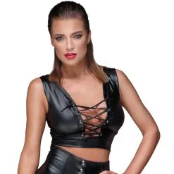 Noir Handmade – Wetlook Top Met Vetersluiting NH-F155 -Bondage winkel NH010066 F155 2