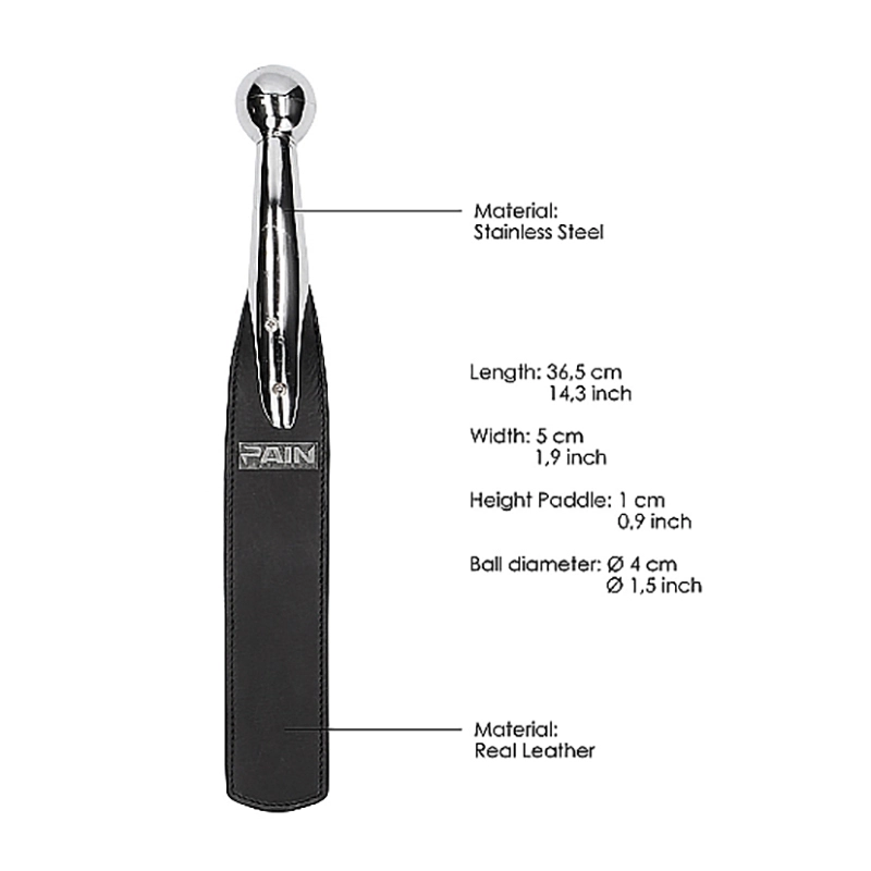 Ball Metal Handle With Saddle Leather Paddle 2 Ball Metal Handle With Saddle Leather Paddle - Afbeelding 2