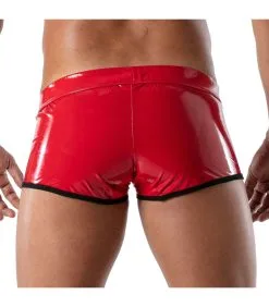 TOF-Paris – Stretchvinyl Boxershort Rood -Bondage winkel TOF184R 1
