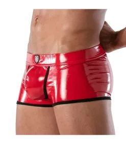 TOF-Paris – Stretchvinyl Boxershort Rood -Bondage winkel TOF184R 2