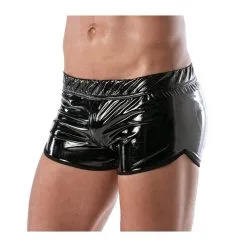 TOF-Paris – Vinyl Mini Shorts -Bondage winkel TOF185N 3vinyl mini shorts black
