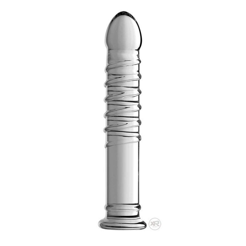 Master Series- Behemoth Ribbed Glazen XL Dildo 1 Master Series- Behemoth Ribbed Glazen XL Dildo